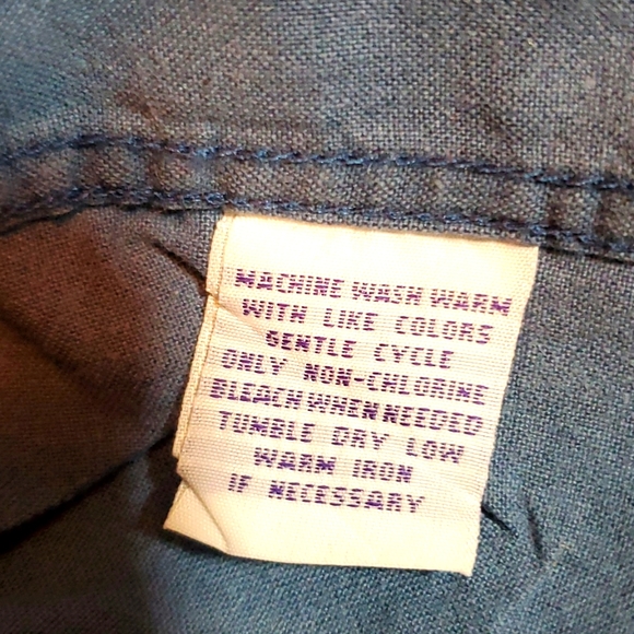 👔 ALAN FLUSSER XL BLUE LIGHT DISTRESSED LONGSLEVE BUTTON UP - Picture 4 of 4